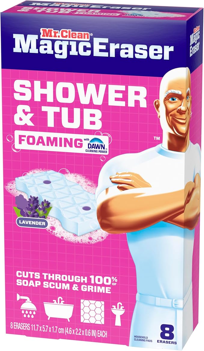 Mr. Clean Magic Eraser Sponge, Tub Cleaner, Soap Scum Remover, Bathroom - Image 14