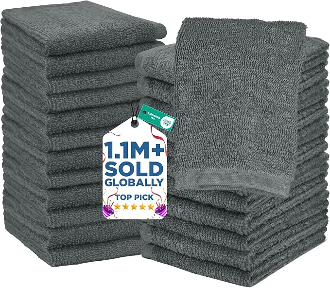 DAN RIVER 24 Pack Wash Cloths for Showering by DanRiver