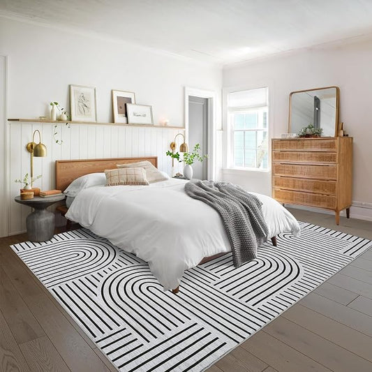 Washable Rug 8x10 Area Rugs for Living Room, Abstract Rug for Bedroom, Soft - Image 2