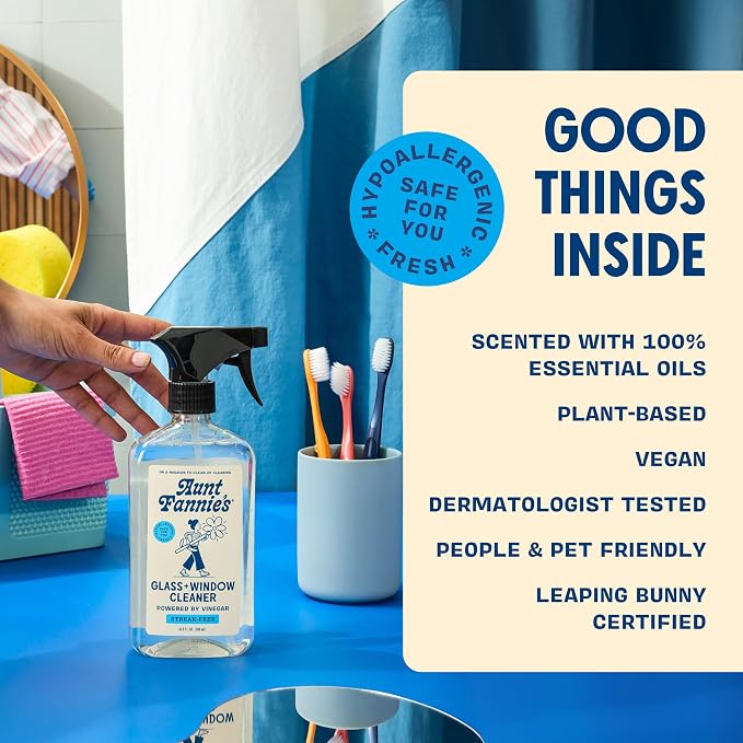 Aunt Fannie's Glass & Window Cleaning Bundle, Vinegar Spray and Wipes, Natural - Image 5