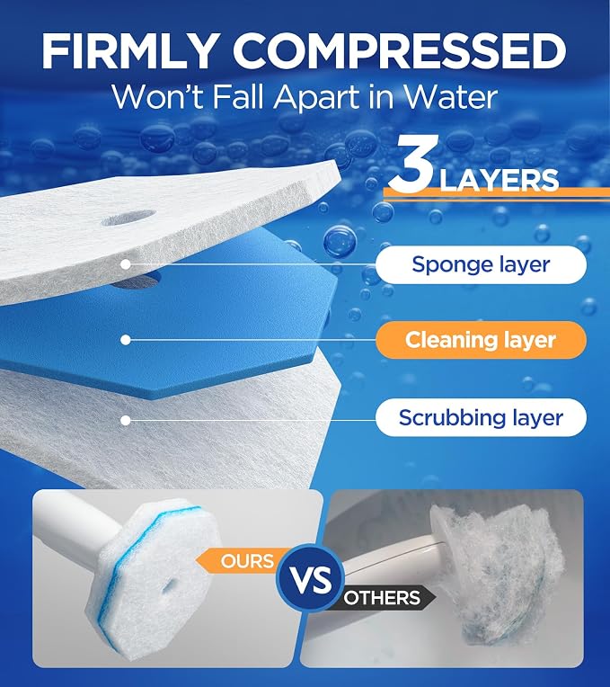 64 Count Toilet Wand Refills for Clorox Toilet Wand, 5X Cleaning Power Toilet - Image 4