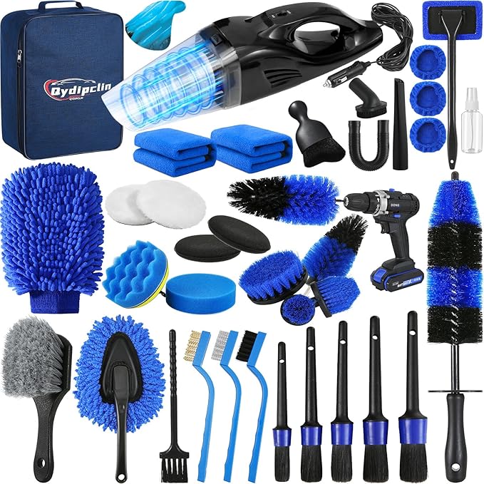 38PcsB Car Detailing Kit, Car Detailing Brush Set, Car Wash Cleaning Kit by Qydipclin