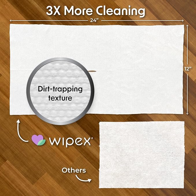 Wipex XL Wet Floor Wipes for Squeegee Stick, Cuban Mop or Sweeping Mop - Image 4