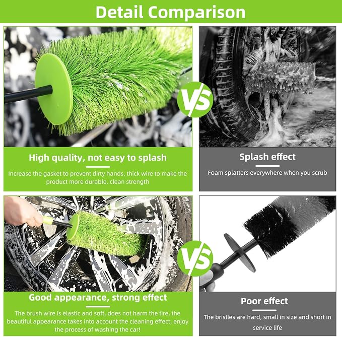 Wheel Cleaning Brush Hub Clean Tool and Rim Detailing Brush - Image 5