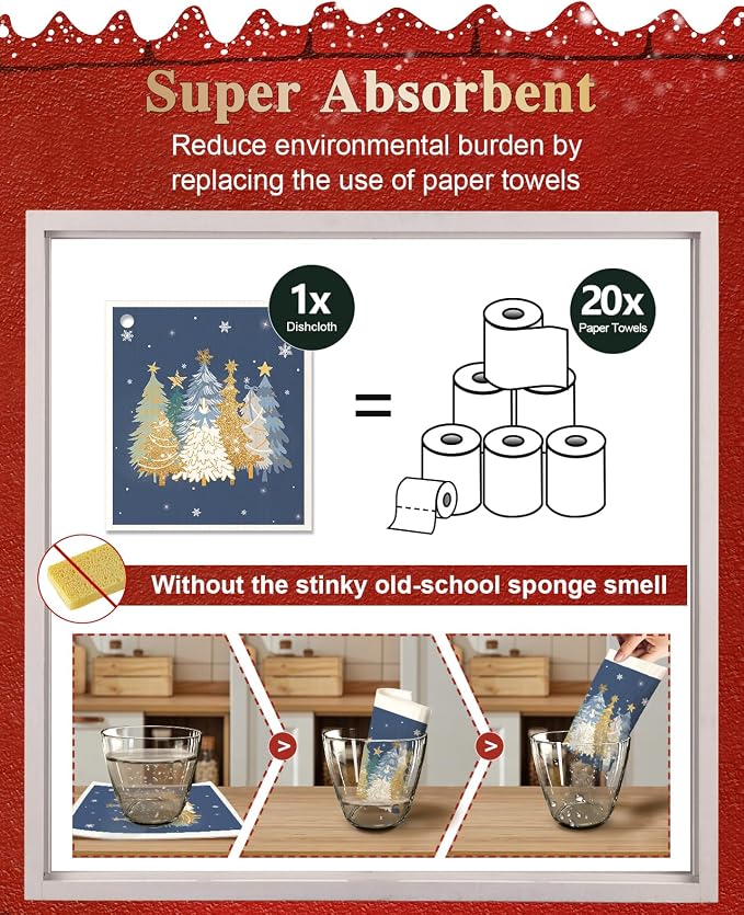 Christmas Swedish Dishcloths for Kitchen - Image 4