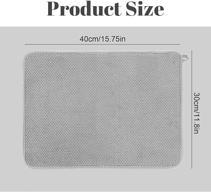 Microfiber Small Dish Drying Mat, 11.8x15.7 Inch Absorbent Dish Drainer Kitchen - Image 4
