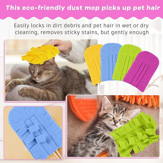 Zubebe 12 Pcs Duster Refill Reusable Fleece Duster Refills Feather Flat Dusters - Image 5