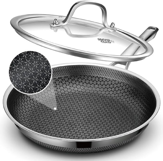SNOWCLAD Hybrid Nonstick Stainless Steel Frying Pan by SNOWCLAD