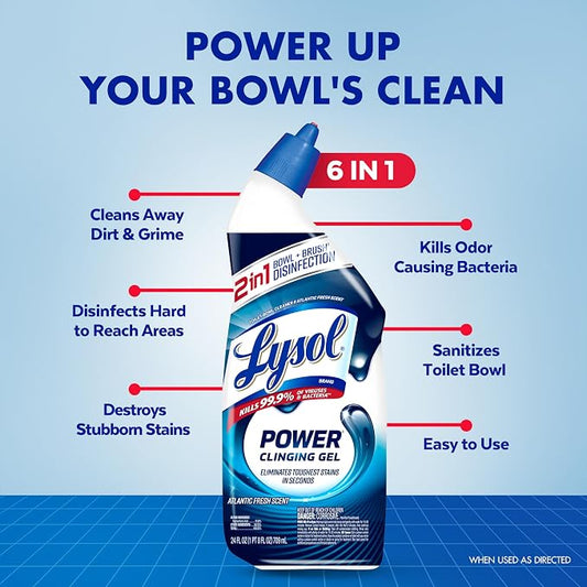 Lysol Toilet Bowl Cleaner, Max Strength Bathroom Cleaning Supplies, Toilet Bowl - Image 2