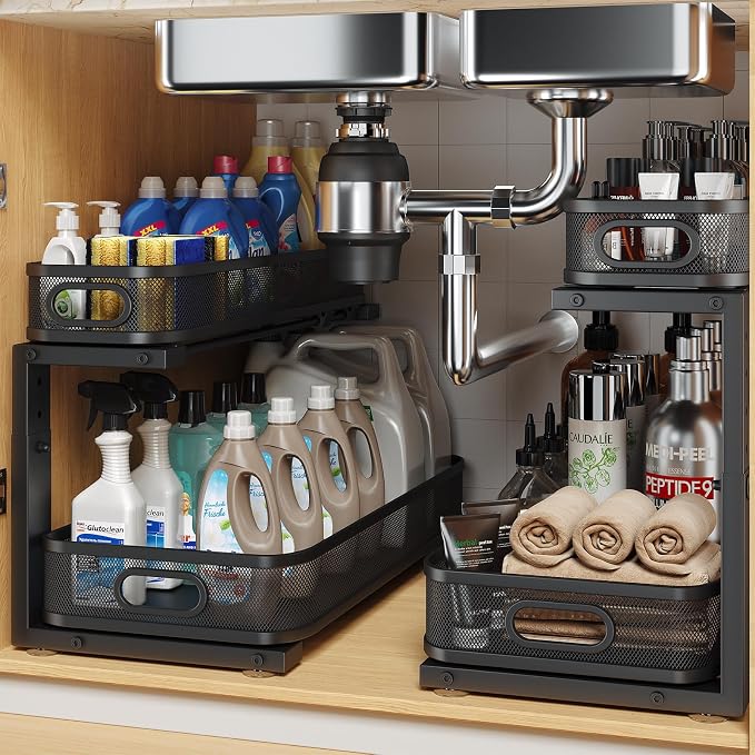 2 Pack 19.3IN-Depth Under Sink Organizer by UnderSinkOrganizer