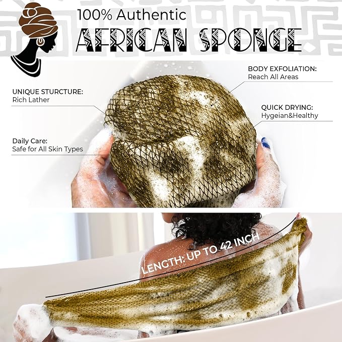 African Net Sponge Black and AntiGolden - Image 2