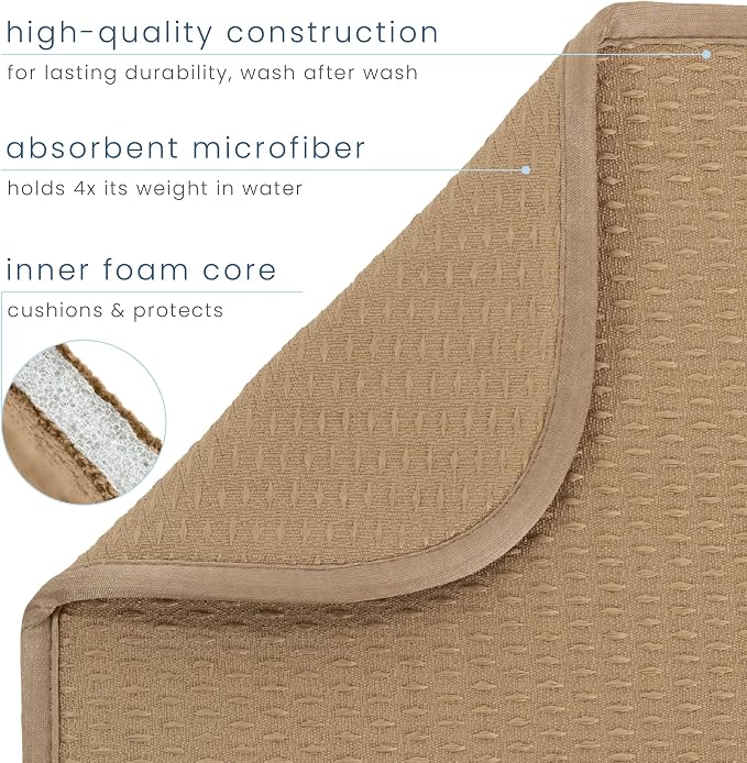 S&T INC. Dish Drying Mat XL, 18” x 24”, Absorbent Microfiber Kitchen Counter Mat - Image 4