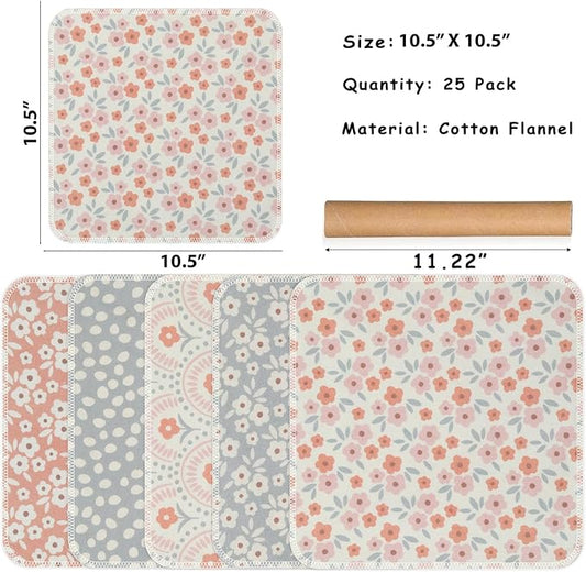 25 Pack Reusable Tissue Paperless Towel Roll Washable Cotton - Image 2
