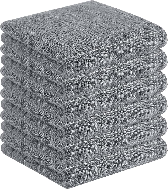Homaxy 100% Cotton Terry Kitchen Towels, Checkered Designed, Soft and Super by Homaxy