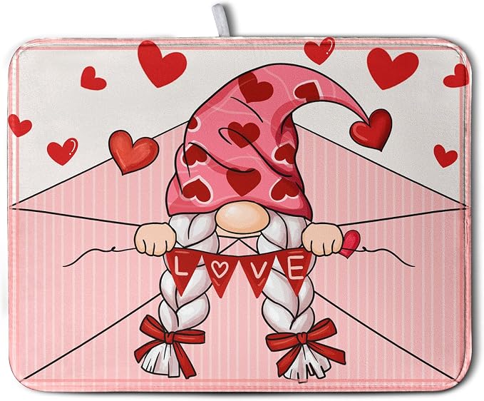 Valentine's Day Love Letter Dish Drying Mat by Kwlegh