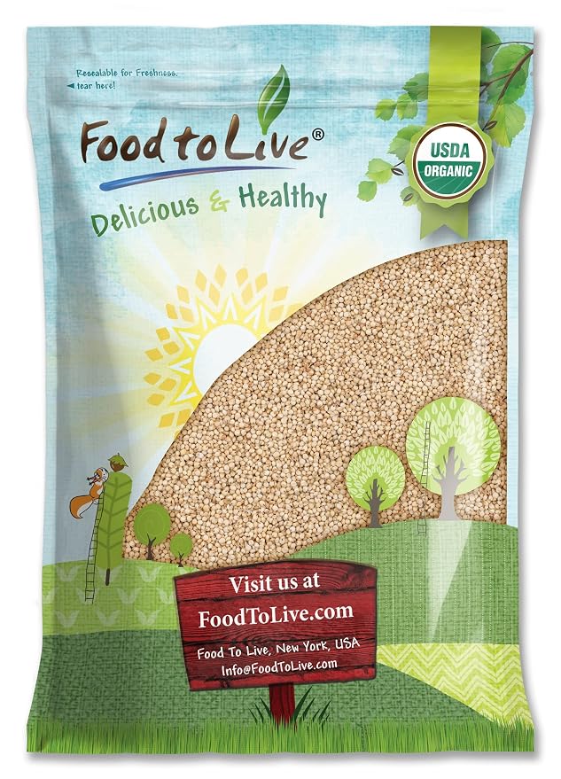 Food to Live Gluten Free Organic Whole Grain Sorghum, 10 Pounds by FoodtoLive