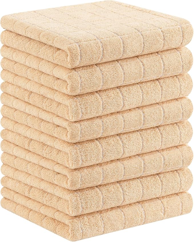 Homaxy 100% Cotton Terry Kitchen Towels, Checkered Designed, Soft and Super by Homaxy