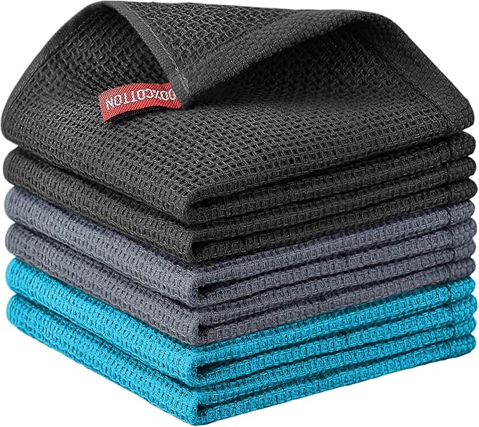Nialnant 6 Pack Kitchen Towels, 100% Cotton Dish Cloth by Nialnant