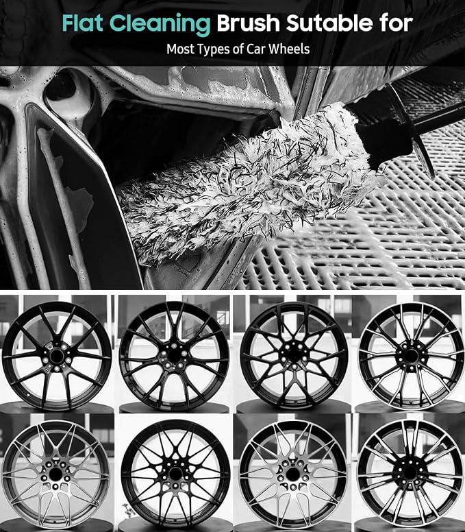 YeewayVeh Car Cleaning Brush Wheel Brush Kit, Soft Microfiber Flat Wheel Rim - Image 7