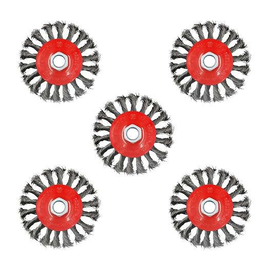 5 Pack 4 Inch Twist Knotted Wire Wheel Brush by AUPREX