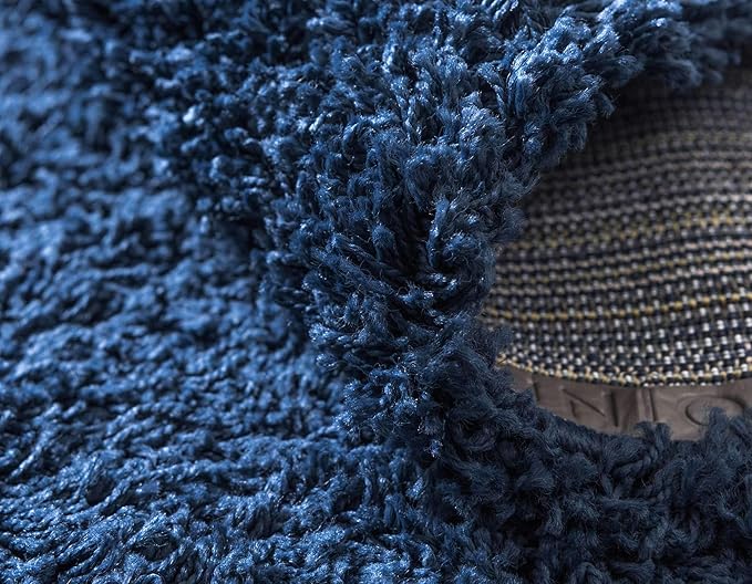 Unique Loom Solid Shag Collection Area Rug (3' 3" x 5' 3" Rectangle, Sapphire Blue/ Navy Blue)