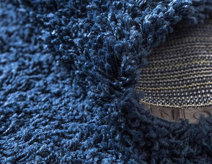 Unique Loom Solid Shag Collection Area Rug (3' 3" x 5' 3" Rectangle, Sapphire Blue/ Navy Blue)