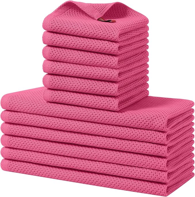 Homaxy 100% Cotton Kitchen Towels and Dishcloths Set, 12 x 12 Inches and 13 x by Homaxy