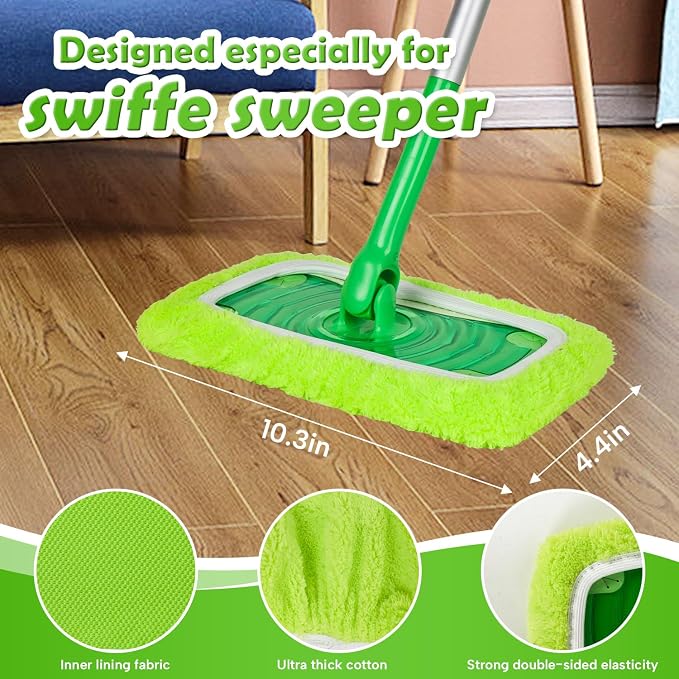 3 Pack Reusable Microfiber Mop Pads - Image 3