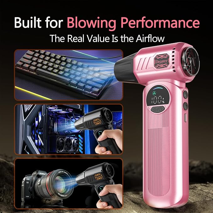 Air Duster, Compressed Air Duster Pink, Rechargeable Cordless - Image 7