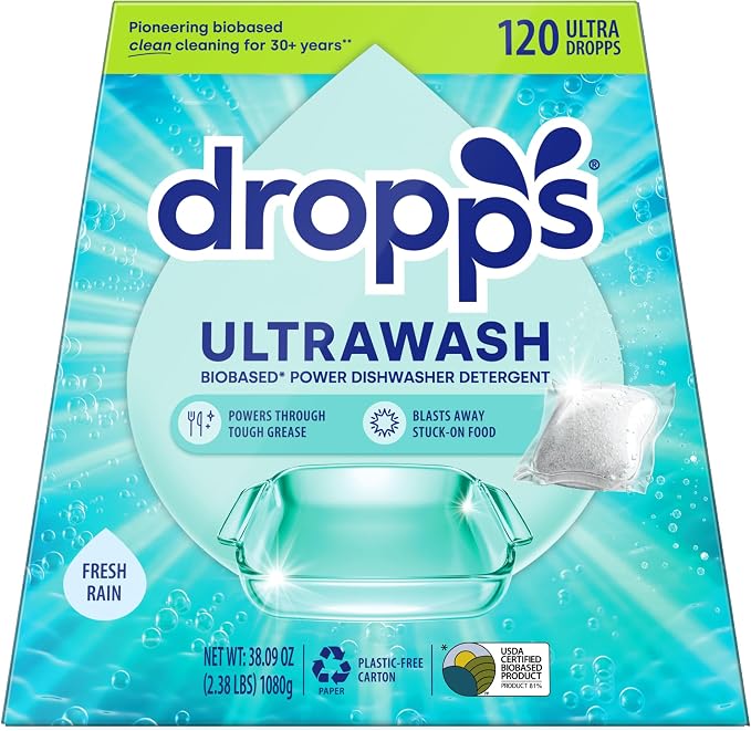 Dropps UltraWash Dishwasher Pods, Fresh Rain by Dropps