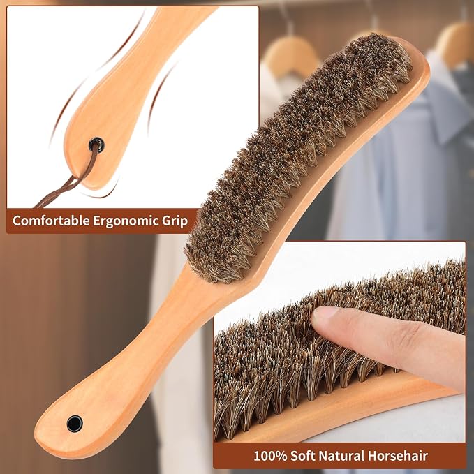 Horsehair Hat Brush, Felt Hat Cowboy Hat Brushes Cleaning Kit - Image 3