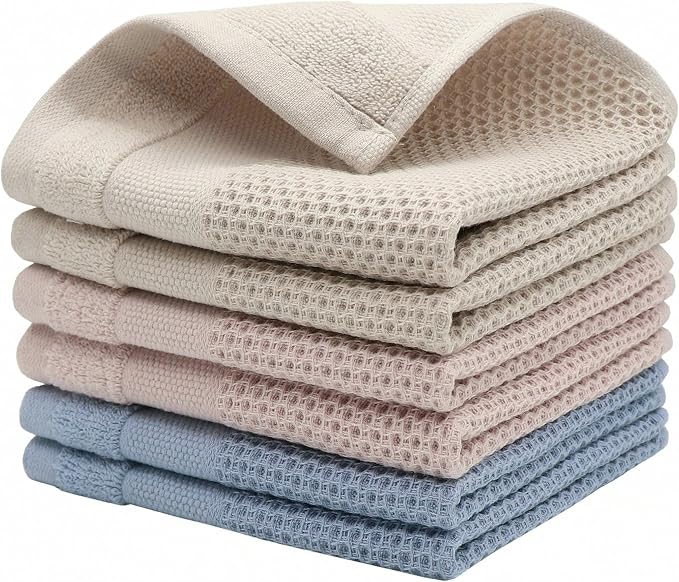 Mia'sDream Dish Cloths Waffle Weave Cotton Kitchen Towel, Soft and Absorbent by MiasDream