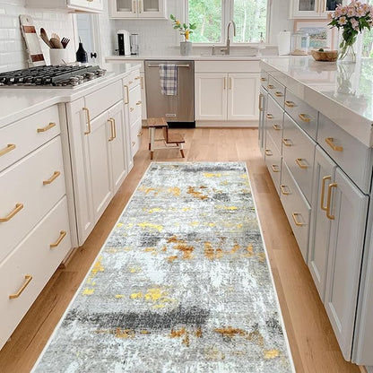 Runner Rug Washable 2x5 FT, Non Slip Rubber Backing Abstract Carpet, Soft Area Rugs for Bedroom Kitchen Hallway Entryway Bathroom, Customized