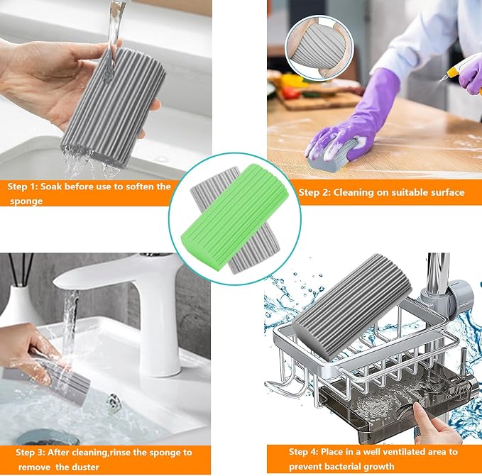 6-Pack Damp Clean Duster Sponge, Magic Sponge Eraser - Image 6