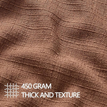 MIULEE Decorative Pillow Covers 18x18, 2 Pack Boho Farmhouse Neutral Throw Pillows for Couch, Terracotta Thick Textured Modern Linen Cushion Cases Sofa Bed Living Room Home Decor, Rust
