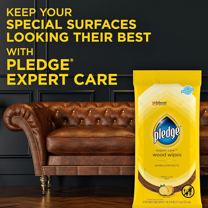 Pledge Expert Care Enhancing Wood Wipes, Lemon Scent - Image 8