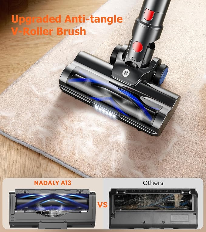 NADALY Cordless Vacuum Cleaner, 500W 40KPA Stick Vacuum - Image 6