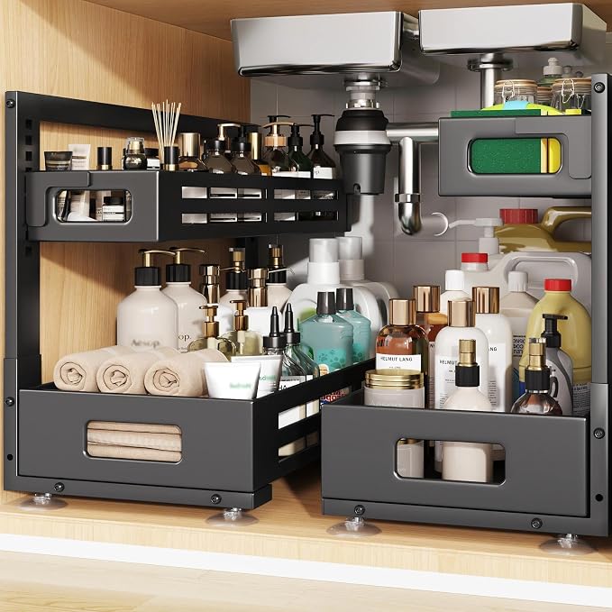 2 Pack 21IN-Depth Under Sink Organizer, Pull Out Cabinet Organizer by UnderSinkOrganizer