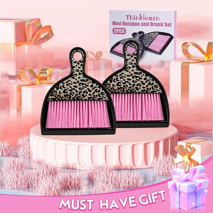 THINKLEARN 2PCS Mini Dustpan and Brush Set, Small Broom and Dustpan Set - Image 8