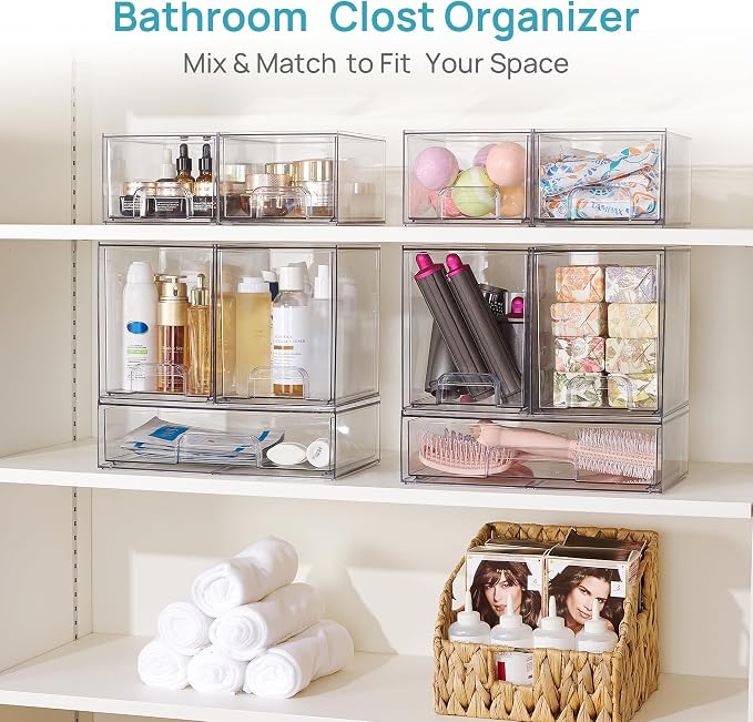 Vtopmart 6 Pack Clear Baby Bottle Organizer Set, Stackable Storage Drawers Ideal - Image 6
