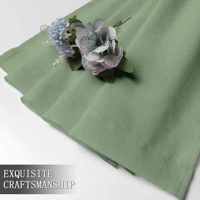 Tollpiz Sheer Curtain Linen Textured Living Room Curtains Sheer Light Filtering - Image 7