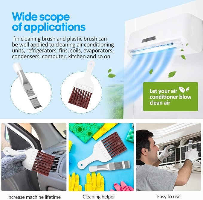 Hommtina 3 Pcs Air Conditioner Condenser Fin Comb/Cleaning Brush, Coil Cleaner - Image 7