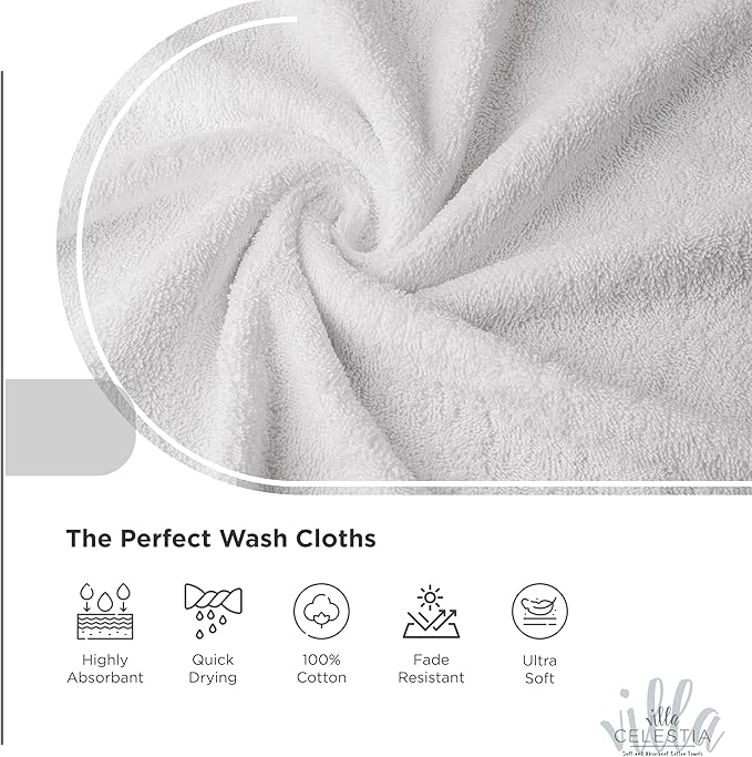 100% Cotton Wash Cloth for face & Body Set of 6, Sustainable, Highly Absorbent - Image 3