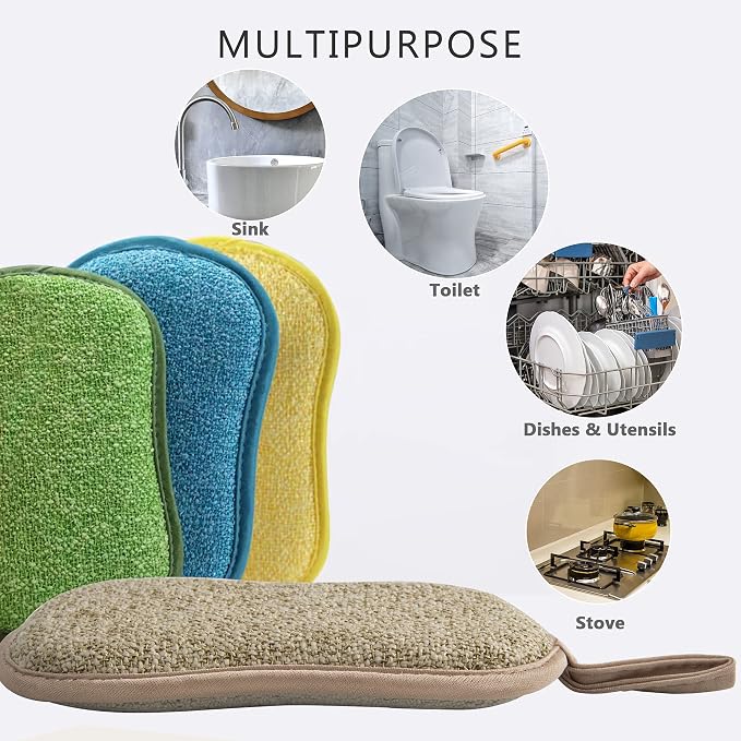 Multipurpose Kitchen Scrub Sponges, Heavy Duty Cleaning Non-Scratch Scrub Sponge - Image 5
