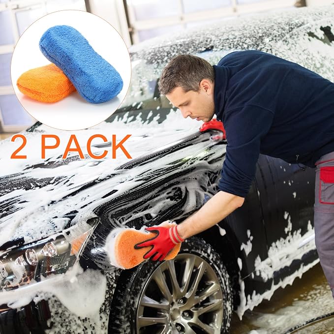 Tanlade 2 Pcs Large Microfiber Car Wash Sponge - Image 6