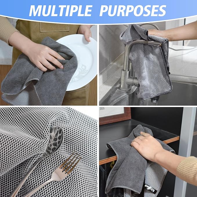 KinHwa Kitchen Washcloths for Dishes Absorbent Microfiber Dish Cloths Dish - Image 4