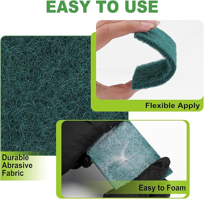 200 Pack Green Scrubbing Pads, Heavy Duty Scouring Pads, Dish Scrubber Reusable - Image 3