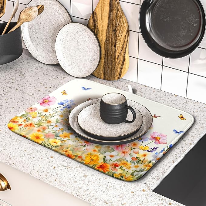 Spring Easter Rabbit Dish Drying Mat - Image 5