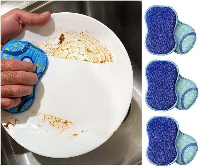 Microfiber Double Sided Scrub & Wipe Sponge Pad - Image 5