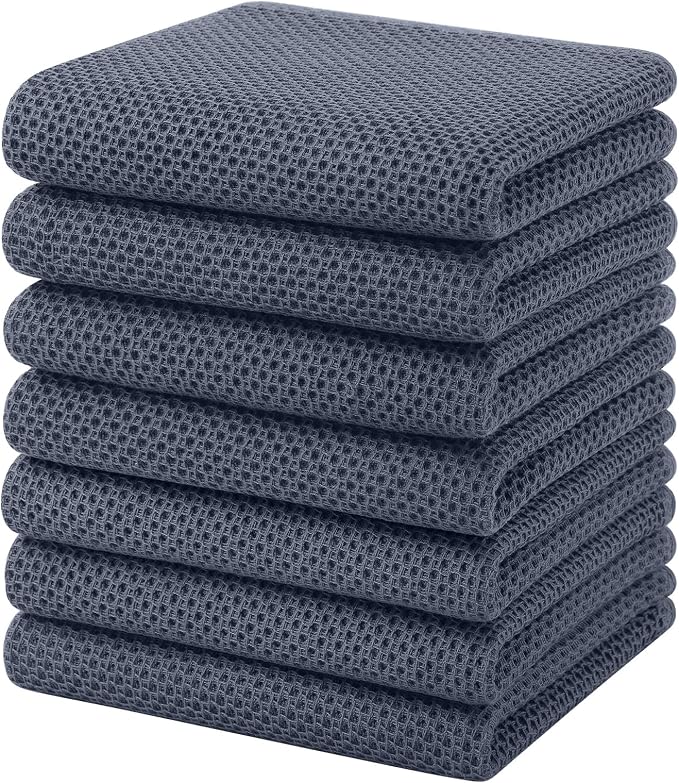 Homaxy 100% Cotton Waffle Weave Kitchen Towels, Quick Drying Cleaning Towels by Homaxy